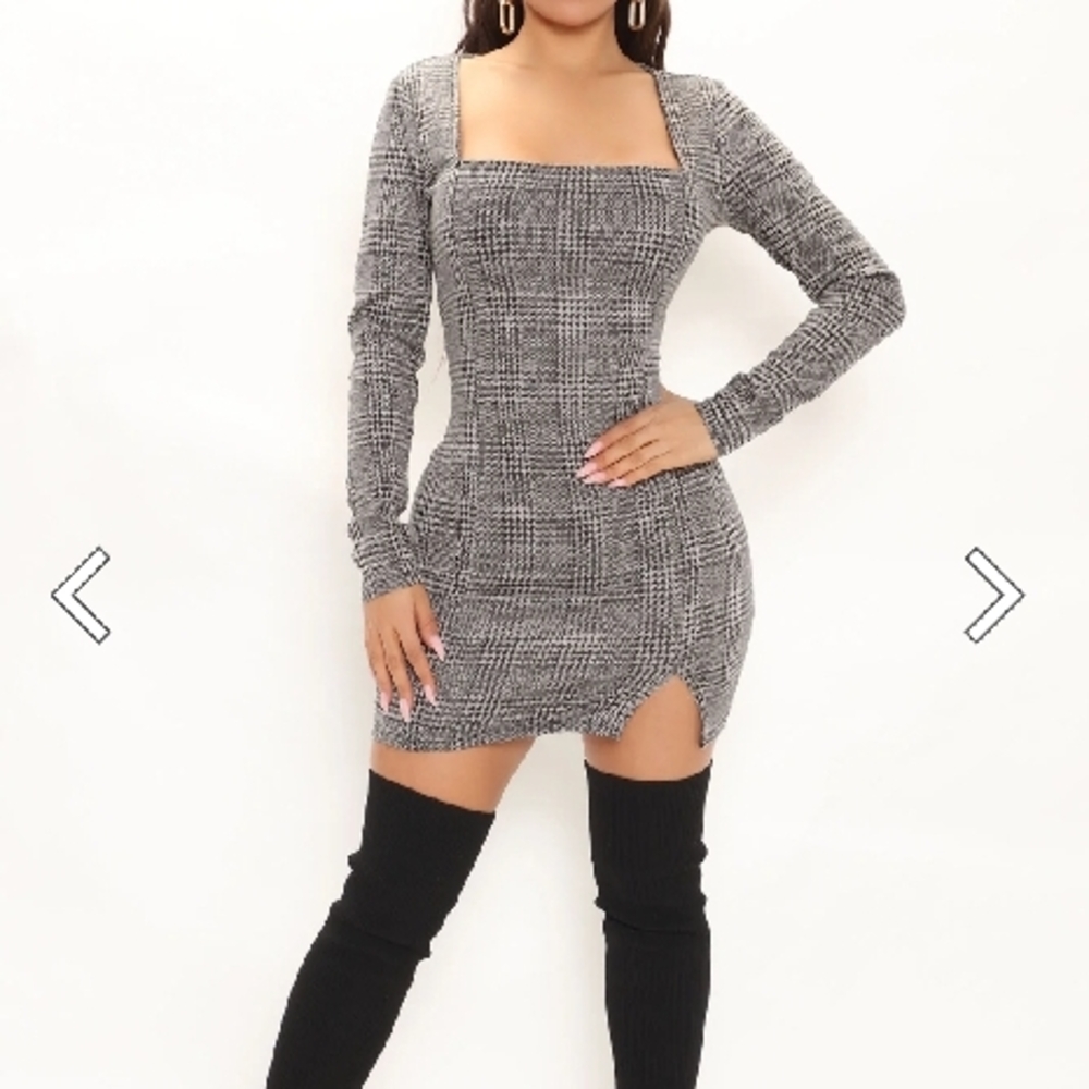 Plaid Long Sleeve Dress